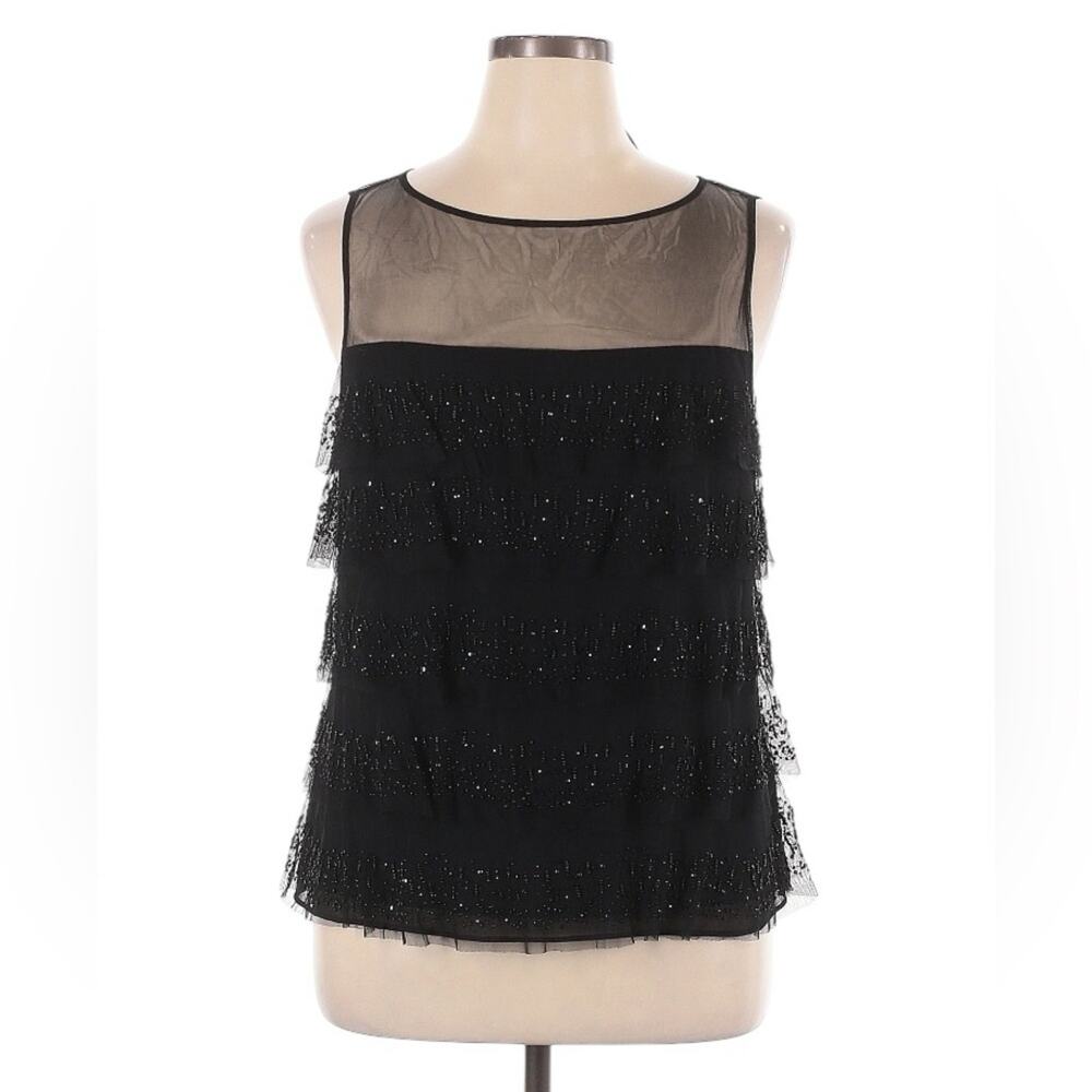 Ann Taylor Embellished Sleevless Sheer Top